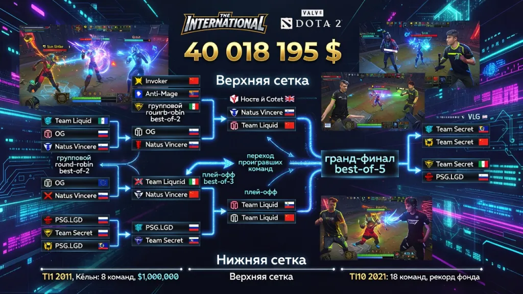 Сетка The International: турнирная таблица и плей-офф турнира Dota 2